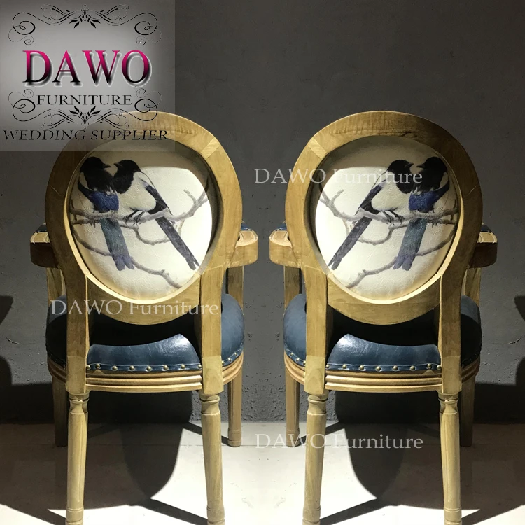 Furniture Dining Table Leather armchair Wooden Restaurant Chairs