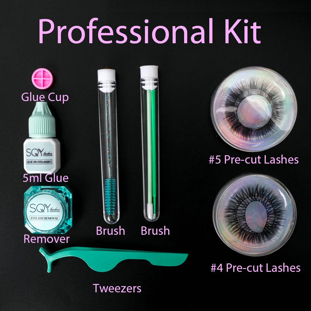 Yiernuo Pre-cut lash kit Self-Application Diy Lash Kit Private Label Eyelash Cluster  Segmented Diy Lashes Extension suit