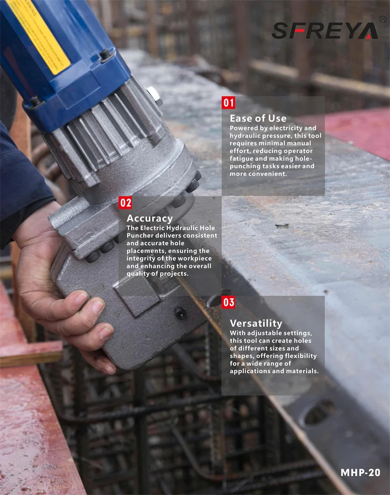 SFREYA MHP-32  Electric HydraulicHole Puncher   Hydraulic Electric Bender Rebar Bending Machine Steel Bar Bending Metal Machine