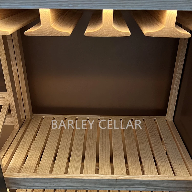 BARLEY cellar shiny gold low noise wine cellar with climate control systems