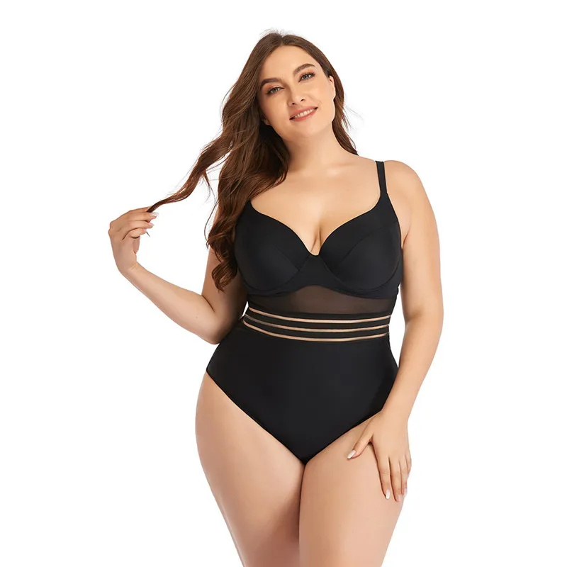 ZY5171 Custom 2022 Label Fat Women Sexy Swimwear One Piece Push Up Plus Size Swimsuit