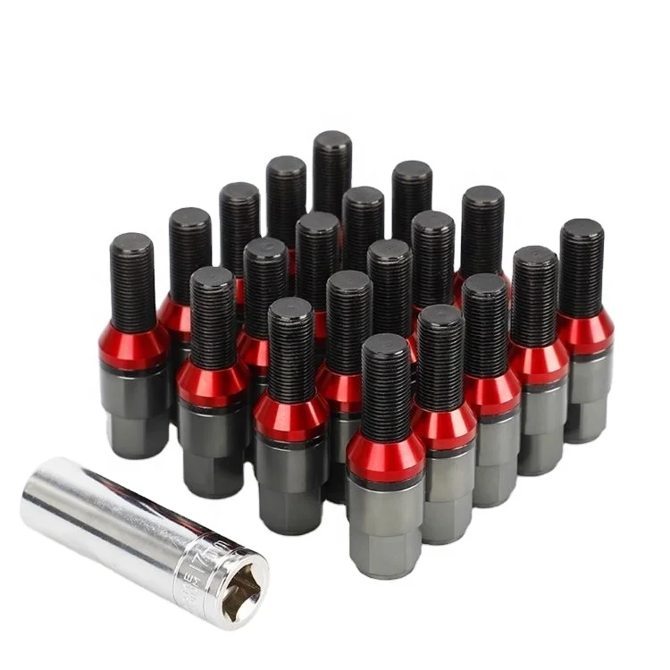20 шт. стальные удлиненные колесные болты M14x1.25 с ключом