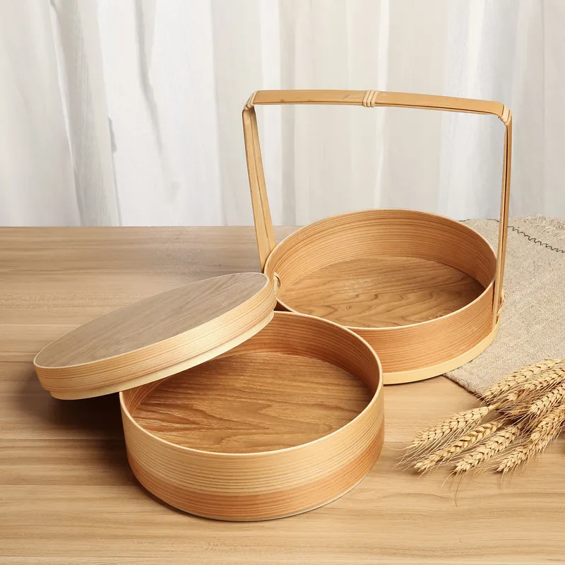 Japanese Bento Box Lunch Box Wooden Picnic Baskets Sushi Box Portable