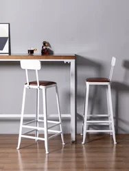 Wholesale High Quality Industrial  Bar Table and Chairs Set, Kitchen Bar Height Table with Stools Set of 2, Steel Frame