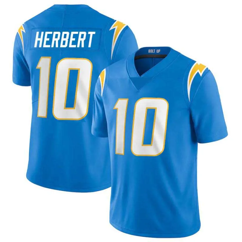 
Wholesale Best Quality Custom Your Name Number Los Angeles Stitched American Football Jerseys Charger Herbert Allen Ekeler 