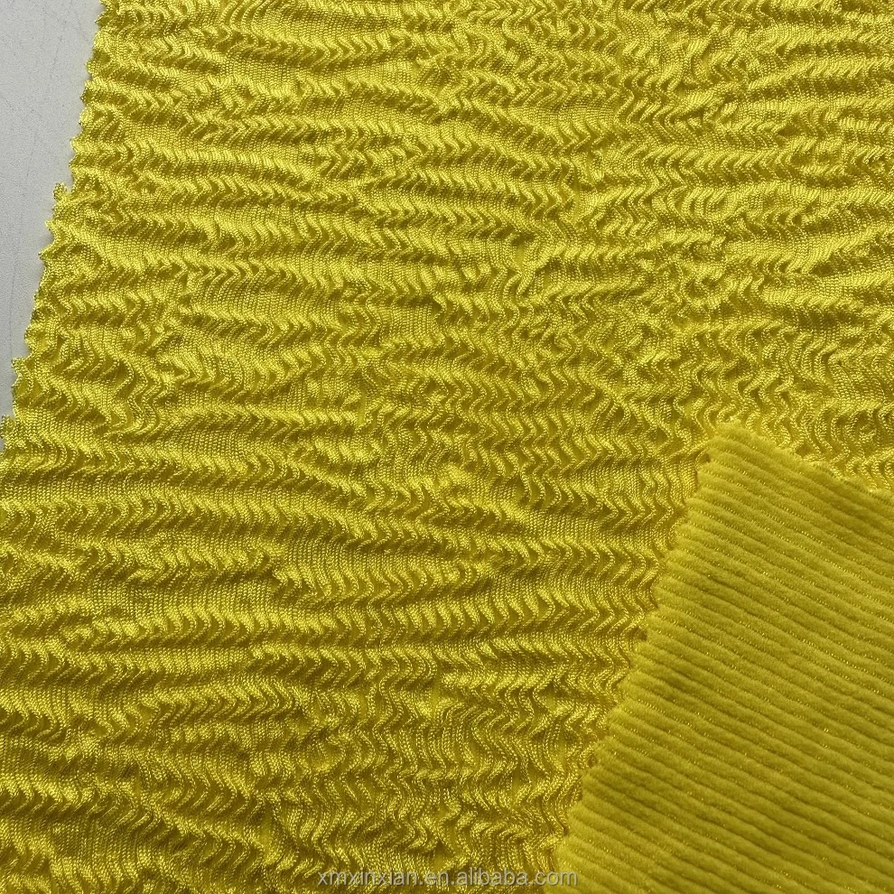 XA3295 new good stretched 400g seersucker crinkle swimwear fabric NO MOQ custom color swimsuit bikini spaghetti fabric