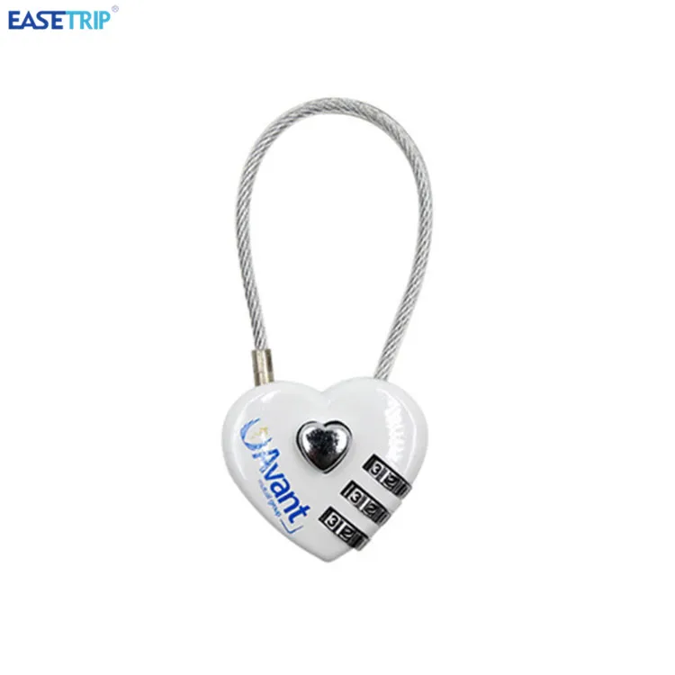 Best Travel Backpack Cable Metal Cord Password Padlock Luggage Bag Heart Shape Love Lock