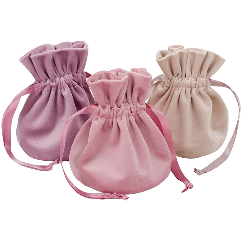 Индивидуальная круглая подарочная сумка на шнурке бархатная упаковка для ювелирных изделий парфюмерный косметический держатель губной помады экологически чистый мешок пыли