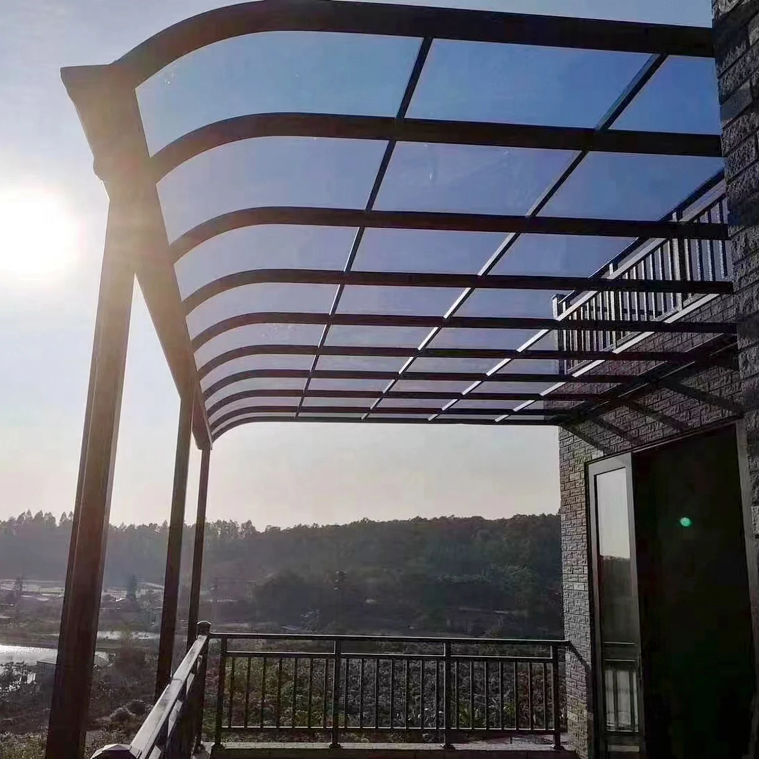 High End Polycarbonate Roof Aluminum Profile Car Port Shelter Metal Carport Canopy for Outdoor Car Parking