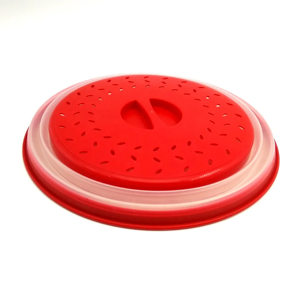 
Plastic Plate Lid Collapsible Microwave Food Cover With Colander Strainer 