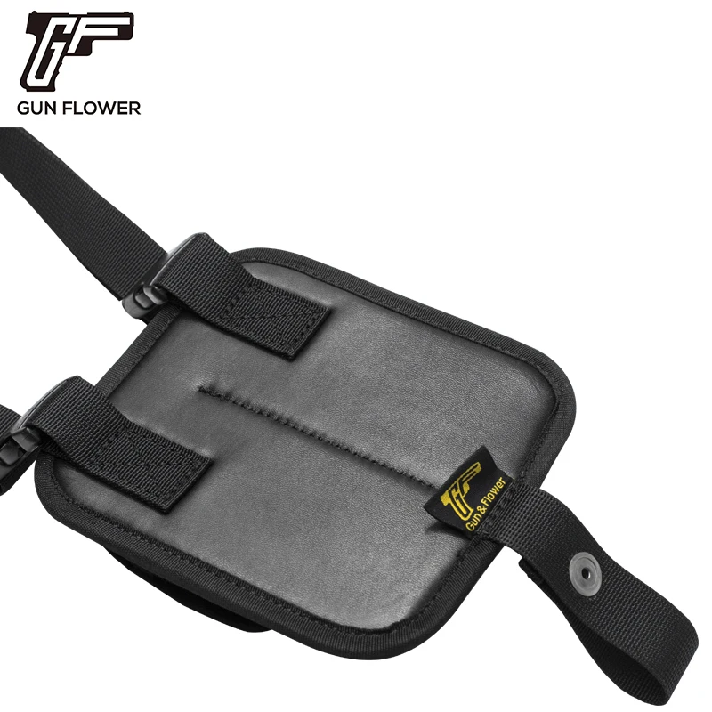 GunFlower Premium PU Leather shoulder holster with double Magazine Pouch Multi fit for Most  Models