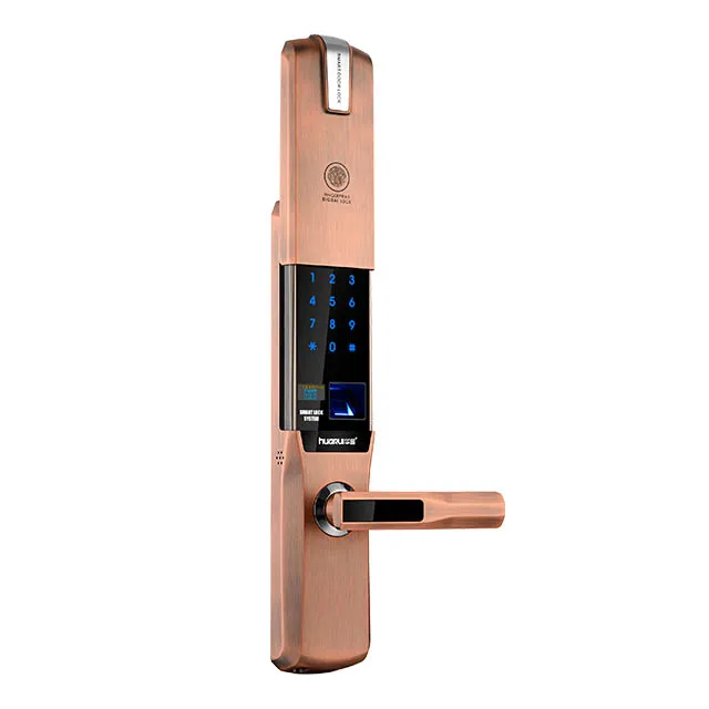 Huaruilock Intelligent keyless Fingerprint Recognition Door Lock Intelligent Electronic Card Wooden Door Lock