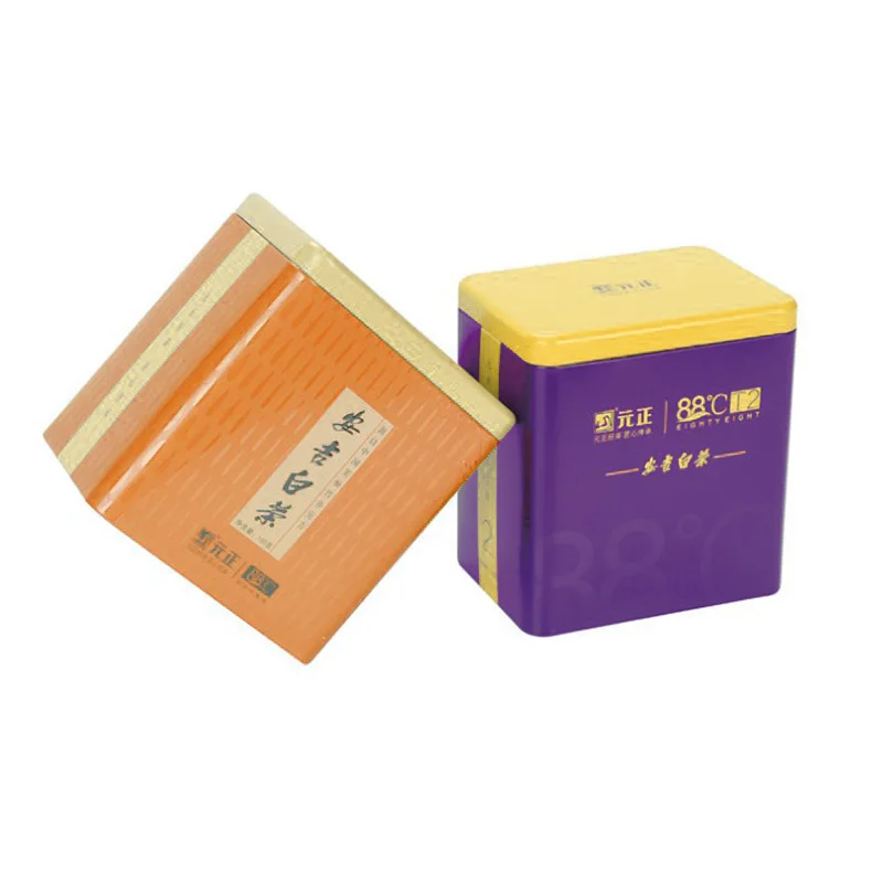 Оптовая продажа напрямую с фабрики, квадратные металлические подарочные банки для чая, жестяные банки для чая, 2020