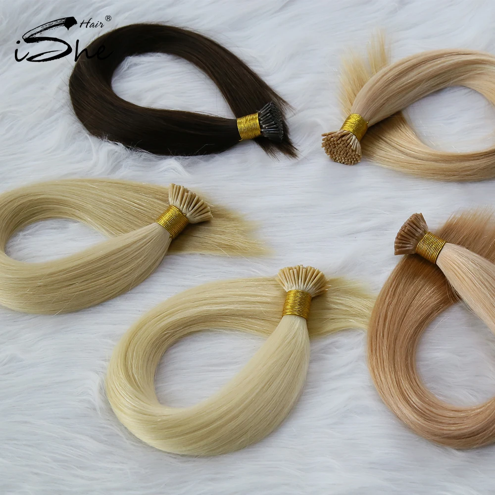 Wholesale 100% Human Hair Double Drawn Prebonded Russian Hair Cuticle Aligned I Tips Human Hair Extensions