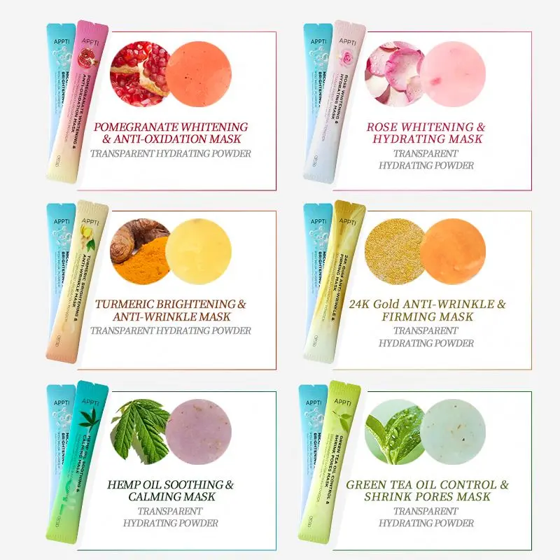 Hot sell Professional Hydro Spa Whitening Collagen Skincare Face Masks Powder Green Cherry crystal Rose Jelly Facial Mask