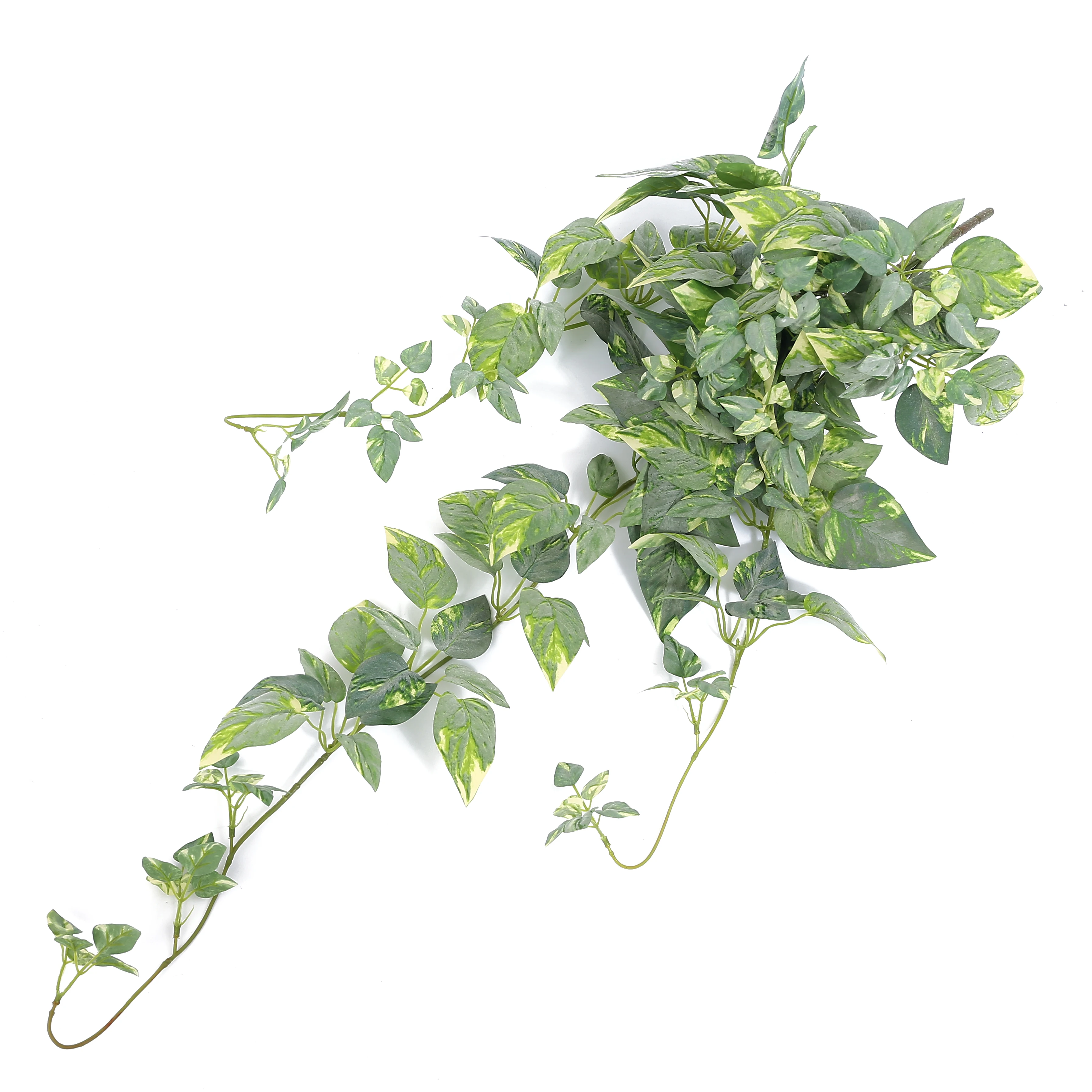 Faux Green Decorative Leaves Party Garland Plastic Coated Dieffenbachia Vines Artificial Leaf Wall Hanging Plants Vine