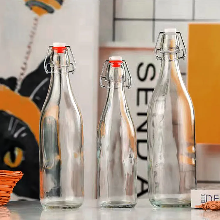 Оптовая продажа 1 литр 33 fl. Oz. Нажмите на изображение для просмотра в полный размер Флип-Топ стеклянная бутылка 60 мл с вертящимся верхом Пивоваренная фиксаторы уход за кожей лица маска напитков