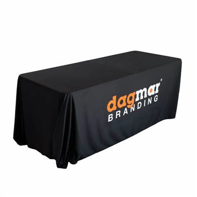 Custom Fitted Table cover Fast Delivery  for Fair show event, waterproof Trade Show Events Table Cloth