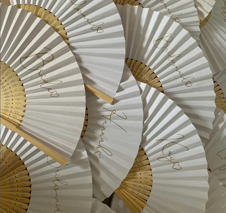 BSBH Wholesale Popular Sublimation Cheap Custom Printing  Hand Held Fan Promotional Gift Paper Hand Fan