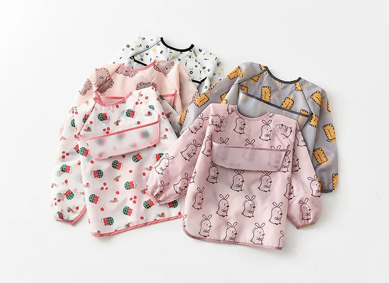 
Toddler bibs baby apron waterproof baby child clothes bibs long sleeves baby bibs 