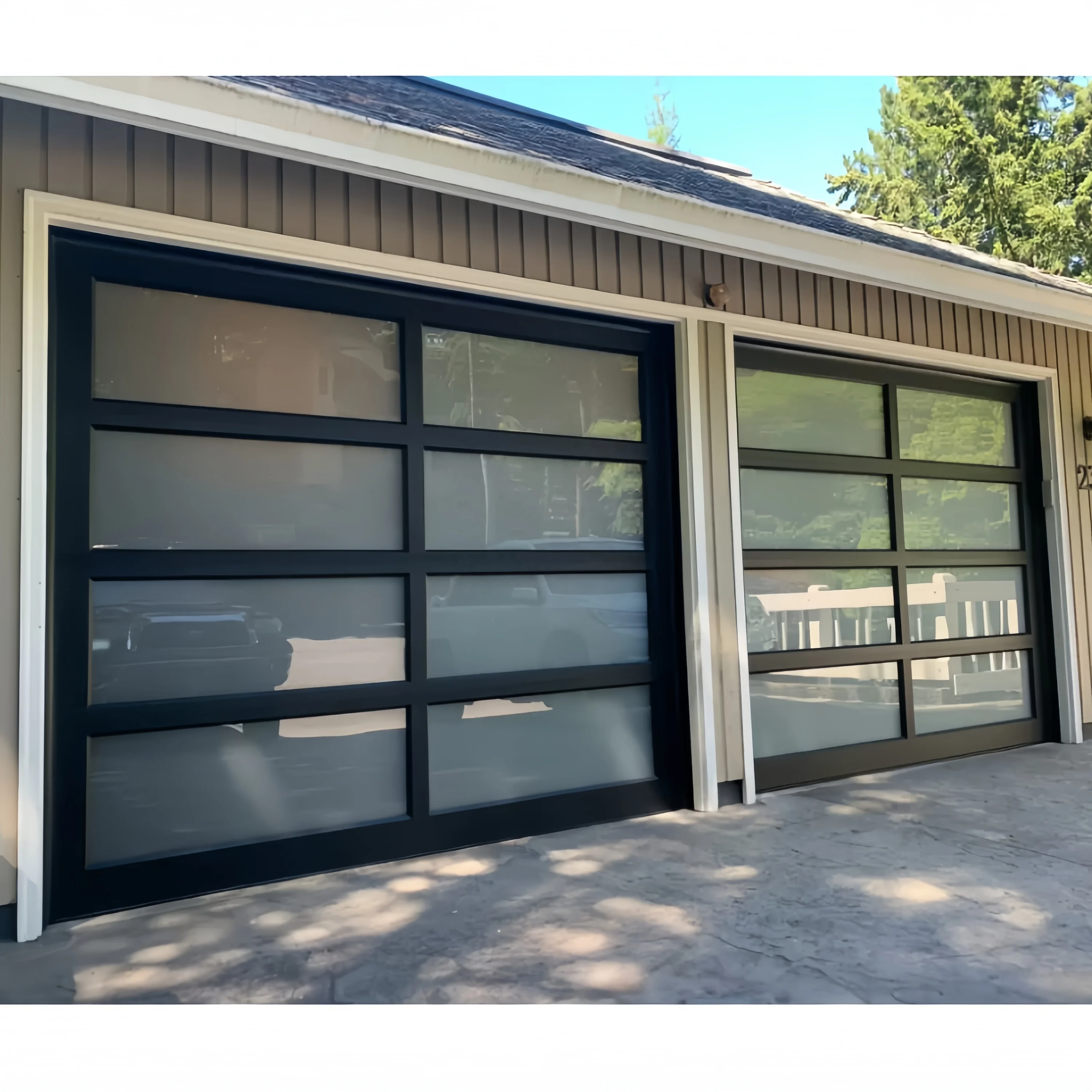 customized America standard powder coating clear Glass multi Panels automatic Garage Door roll up garage door for sale