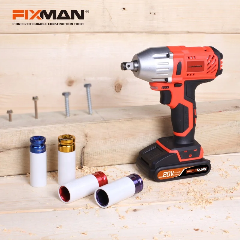 FIXMAN Hot Sale Power Tools 20V High Torque Electric Impact Cordless 1/2' Battery Wrench