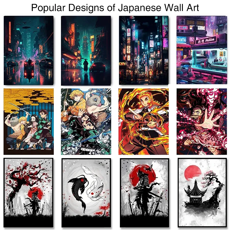 Wall Hanging Ink Figure Canvas Prints Abstract Retro Decorative Painting Asian Samurai Japanese Art