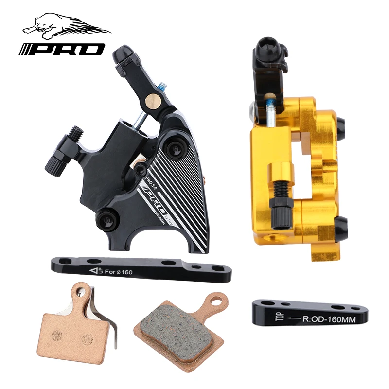 IIIPRO Road Bike Brake Calipers Front & Rear 140mm 160mm Rotor 2 Piston Line Pulling Hydraulic Disc Brake