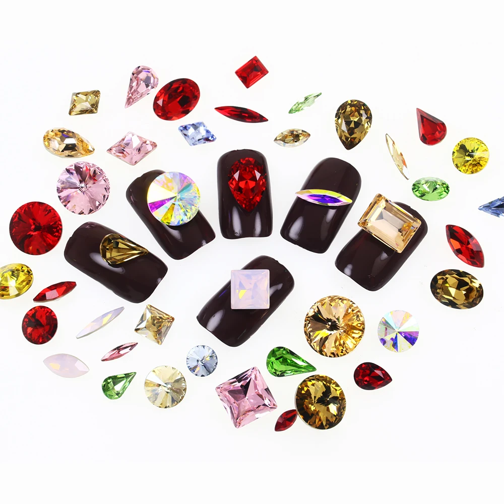 DIY Nail Art Rhinestone Mixed shape AB Glass Rhinestone Nail Beads for Nail Art