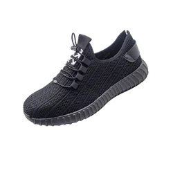 Мужские спортивные и удобные безопасные туфли, дышащая дезодорирующая легкая защитная обувь, черные стальные носочки