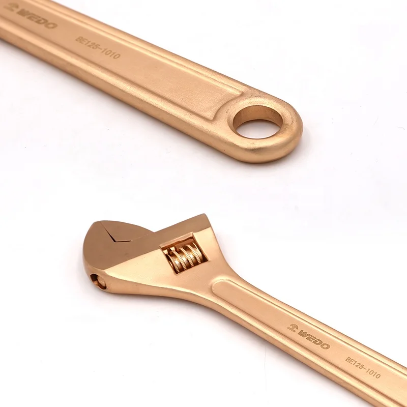 WEDO UKAS BAM & GS FM ISO9001 FM DIN Standard Certificate die-forged Non-sparking Non-magnetic Adjustable Wrench
