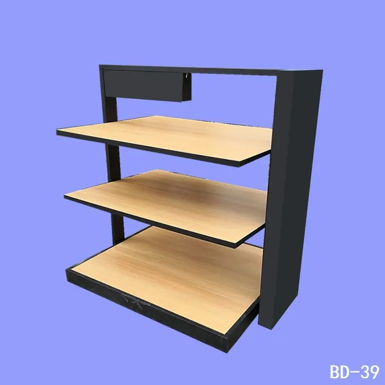 2022 Business Store Retail Customizable Shelves For Sale Supermarket Display Stand Metallic&Wooden Supermarket Rack