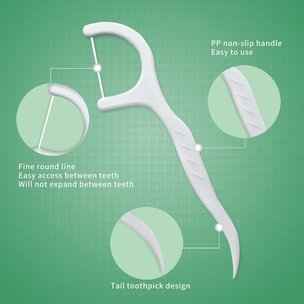 Discount Price Personalized OEM Eco Dental Floss Tooth Pick Oral Care 50pcs/box Dental Floss