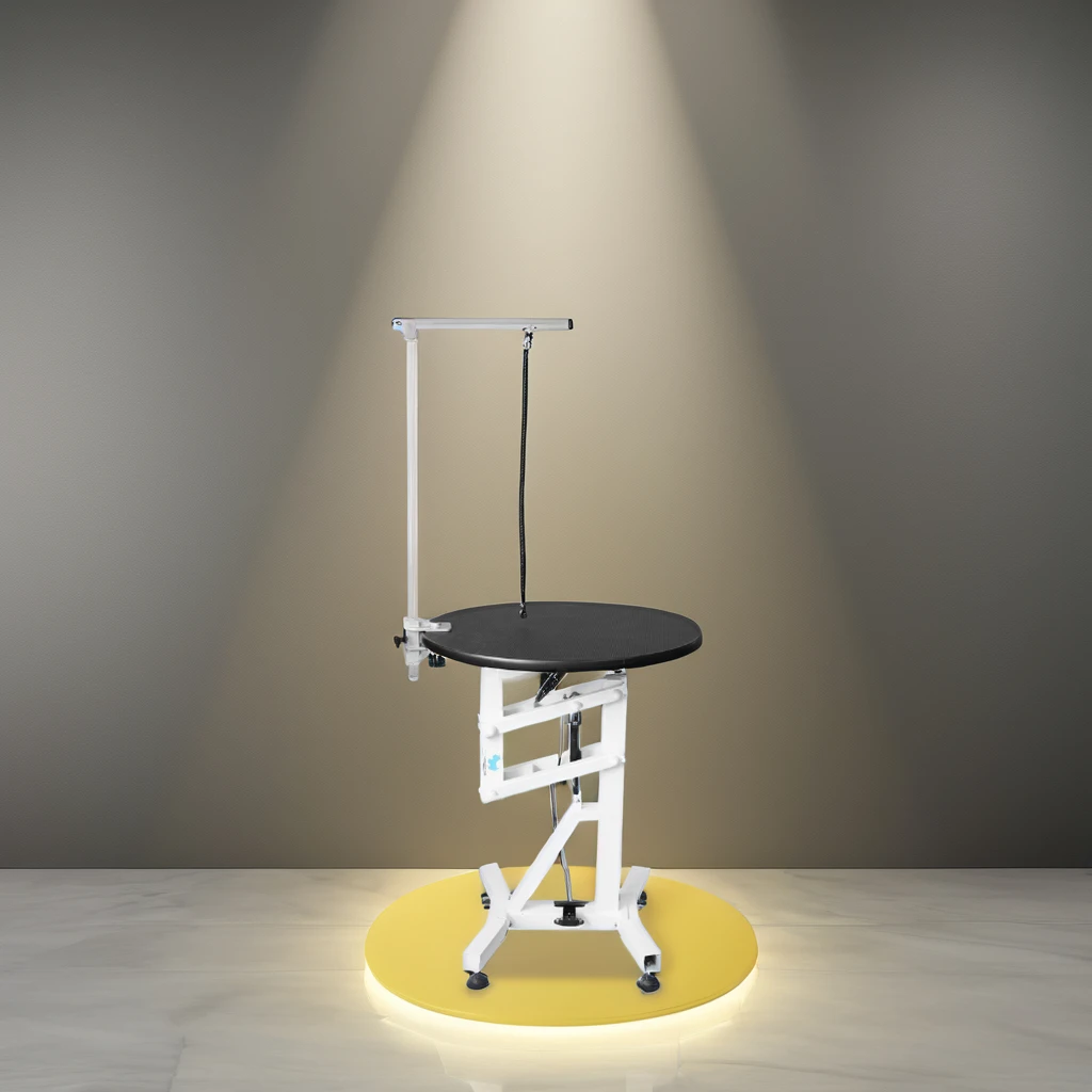 Beauty Equipment Air Lifting Adjustable height Foldable Dog Stainless Steel round Grooming Table Dog Show Pet Grooming Table
