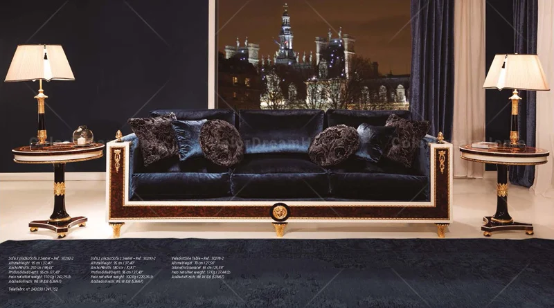 Итальянский классический стиль ручной работы бархатный диван набор королевская роскошная мебель для гостиной наборы