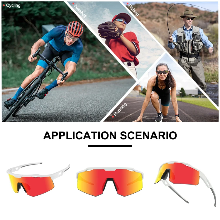 Men women mirror running sporty mountain bike glasses fat top half frame cycling tennis sunglasses high contrast lens