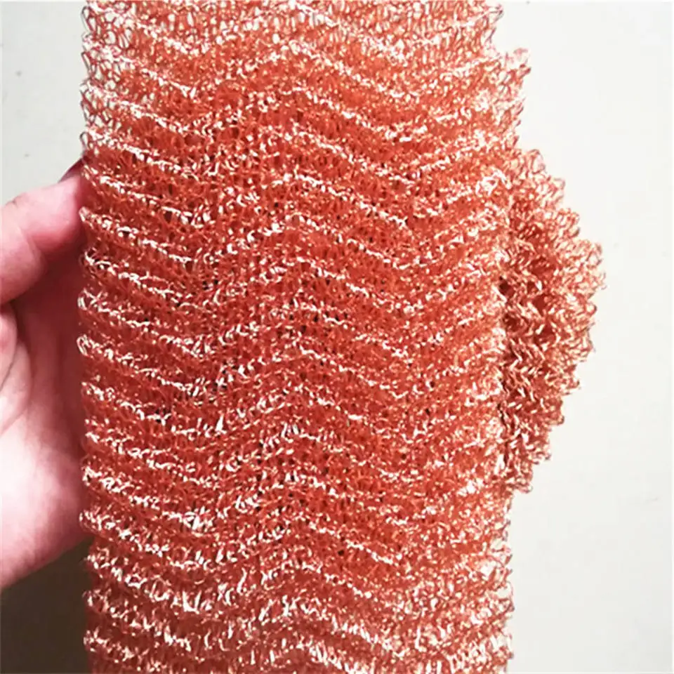 Copper Wire Mesh Bare Welding Rohs Material Woven Filter Origin Cutting Type copper knitted wire mesh