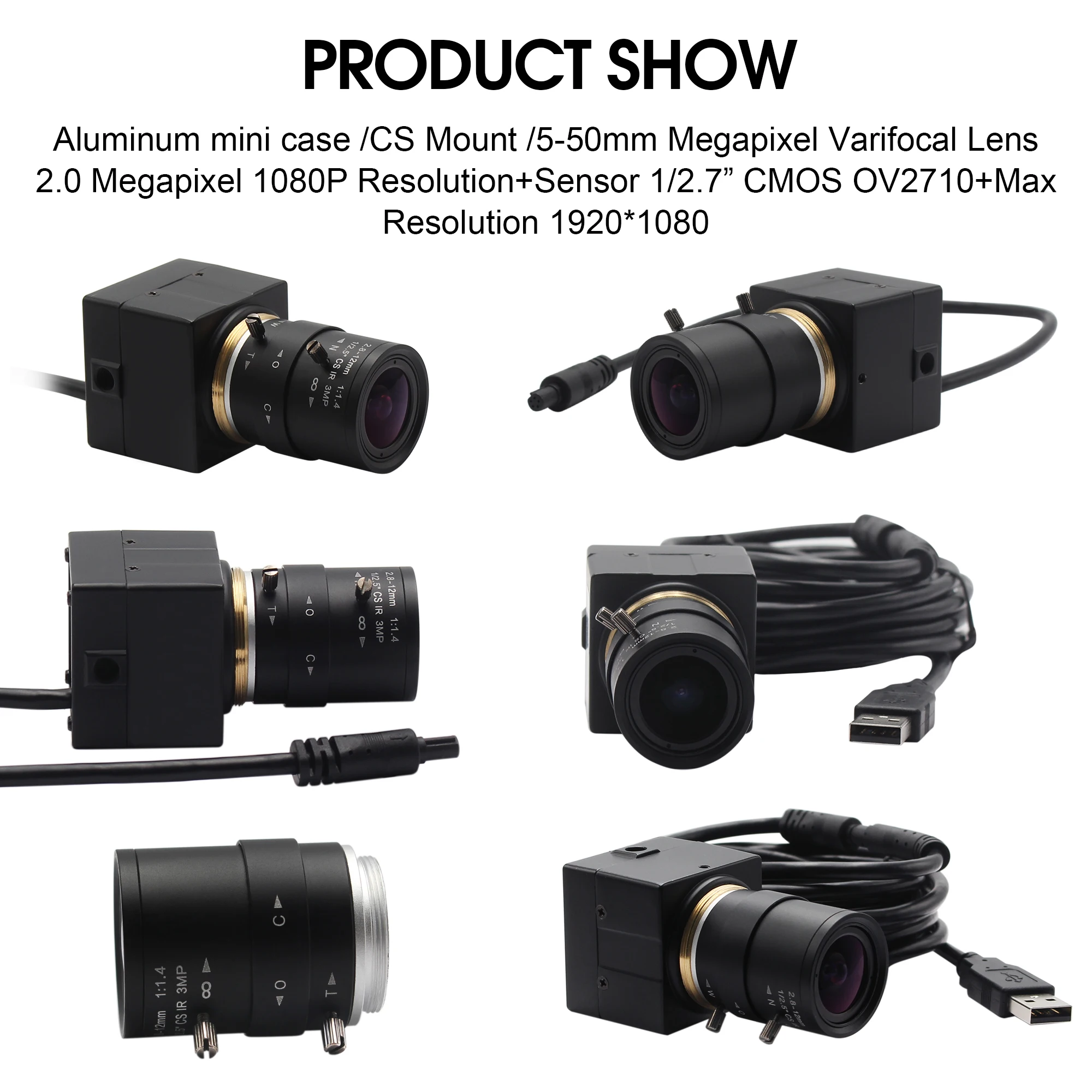  Мини-веб-камера ELP 1080P Full HD 30fps 60fps 120fps USB-камера с ручным зумом 2 8-12 мм варифокальный объектив для ПК Skype