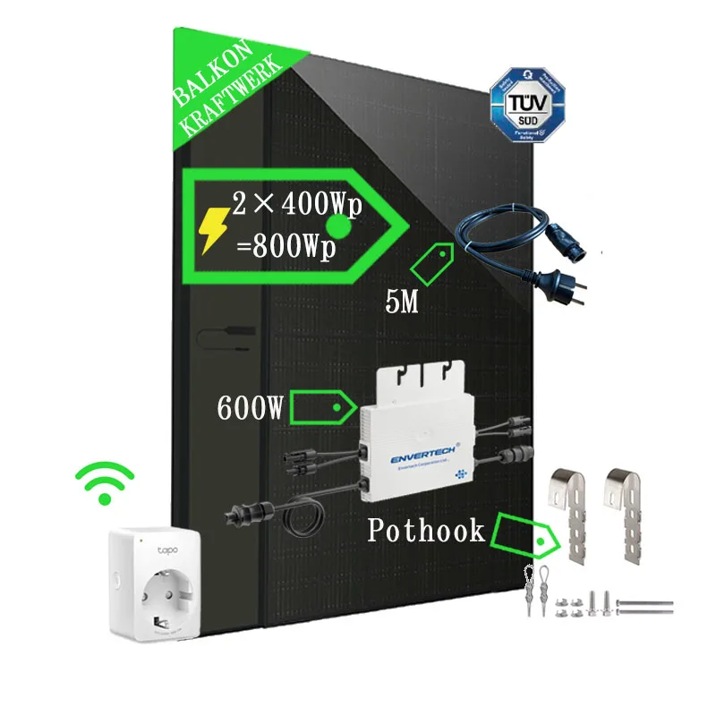 Seetek Balkonkraftwerk 800W Photovoltaic System Home Europe Germany Balcony On Grid Solaranlage Solar Power System