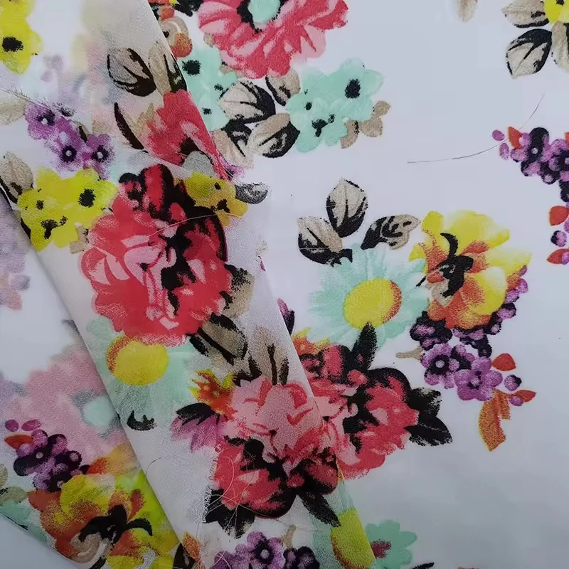 Shaoxing yuyuan digital printed material 75d High twist chiffon 100% polyester bangladesh dubai chiffon fabric wholesale
