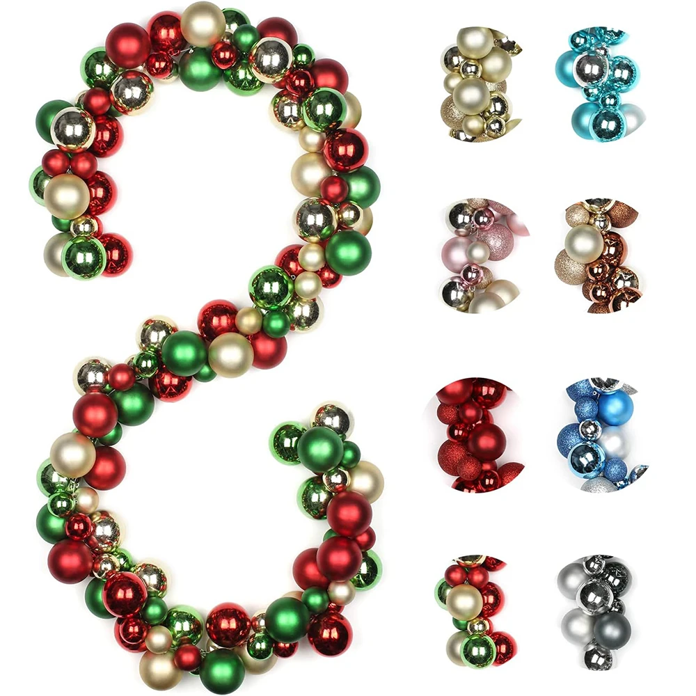 2024 New Arrivals Hanging Christmas garland curtain 33FT-200FT Customized Christmas Balls Ornaments for Christmas Tree