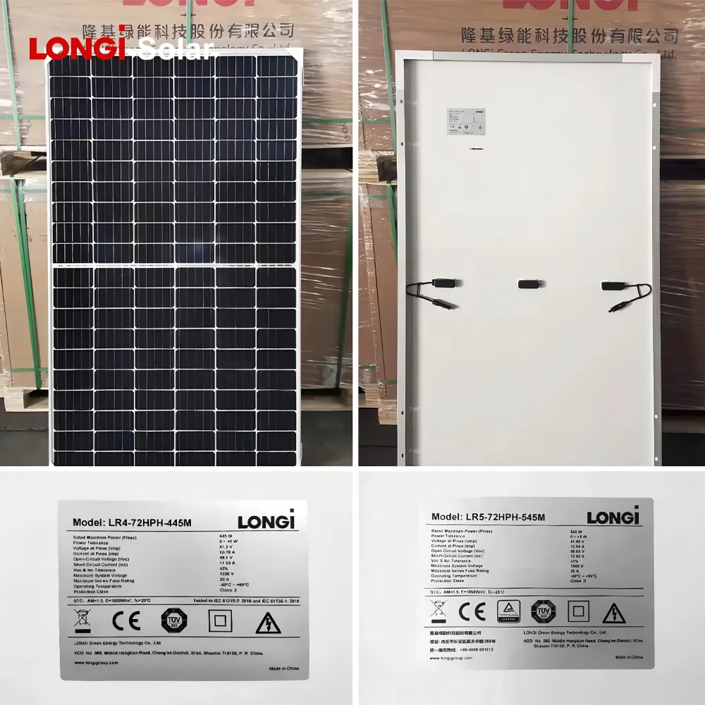LONGi Solar Bifacial 420W-580W PV Solar Panel N-Type PERC Half Cell Technology