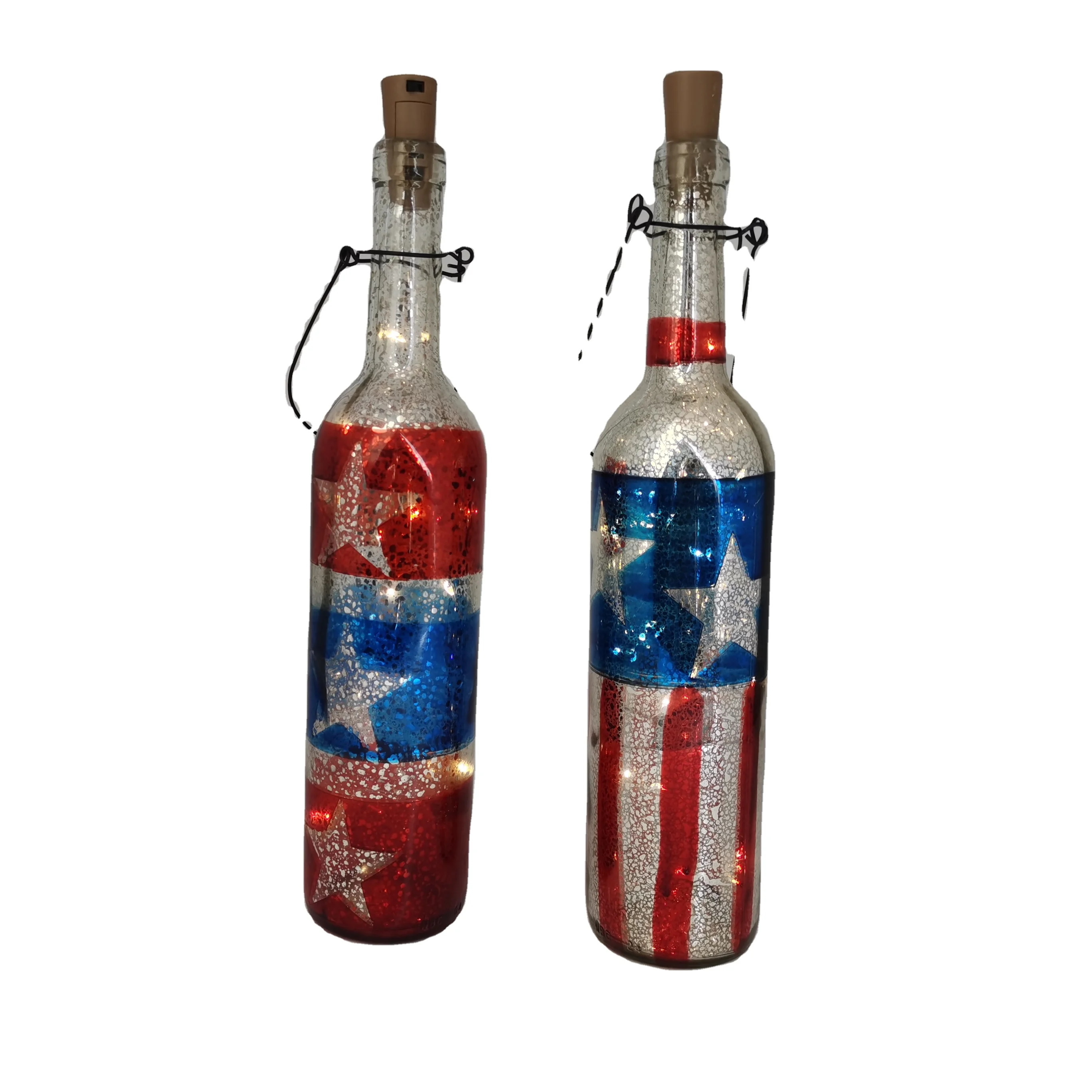 Amazon can customize the American style exquisite National Day bottle lamp with pattern sheet