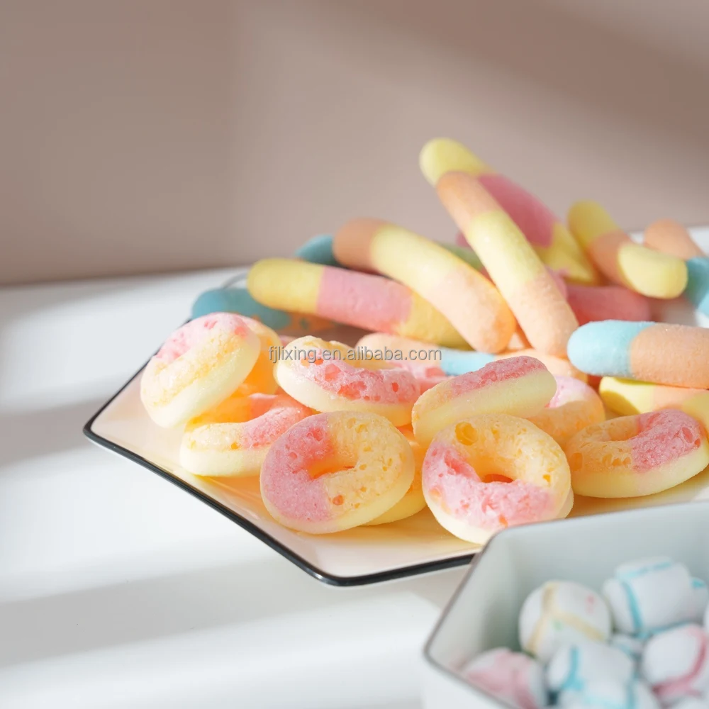 OEM Wholesale Freeze dried Marshmallow Candy in Bulk Freeze Dried snacks Ball candies  bags cotton candy Freeze Dried gummy