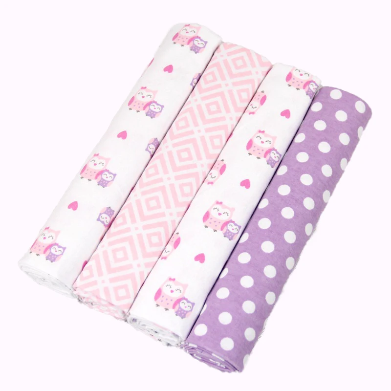 
Baby Receiving Blanket Set 47 x 47 inches Set of 4 Friends Unisex Baby Cotton Flannel Receiving Blankets 