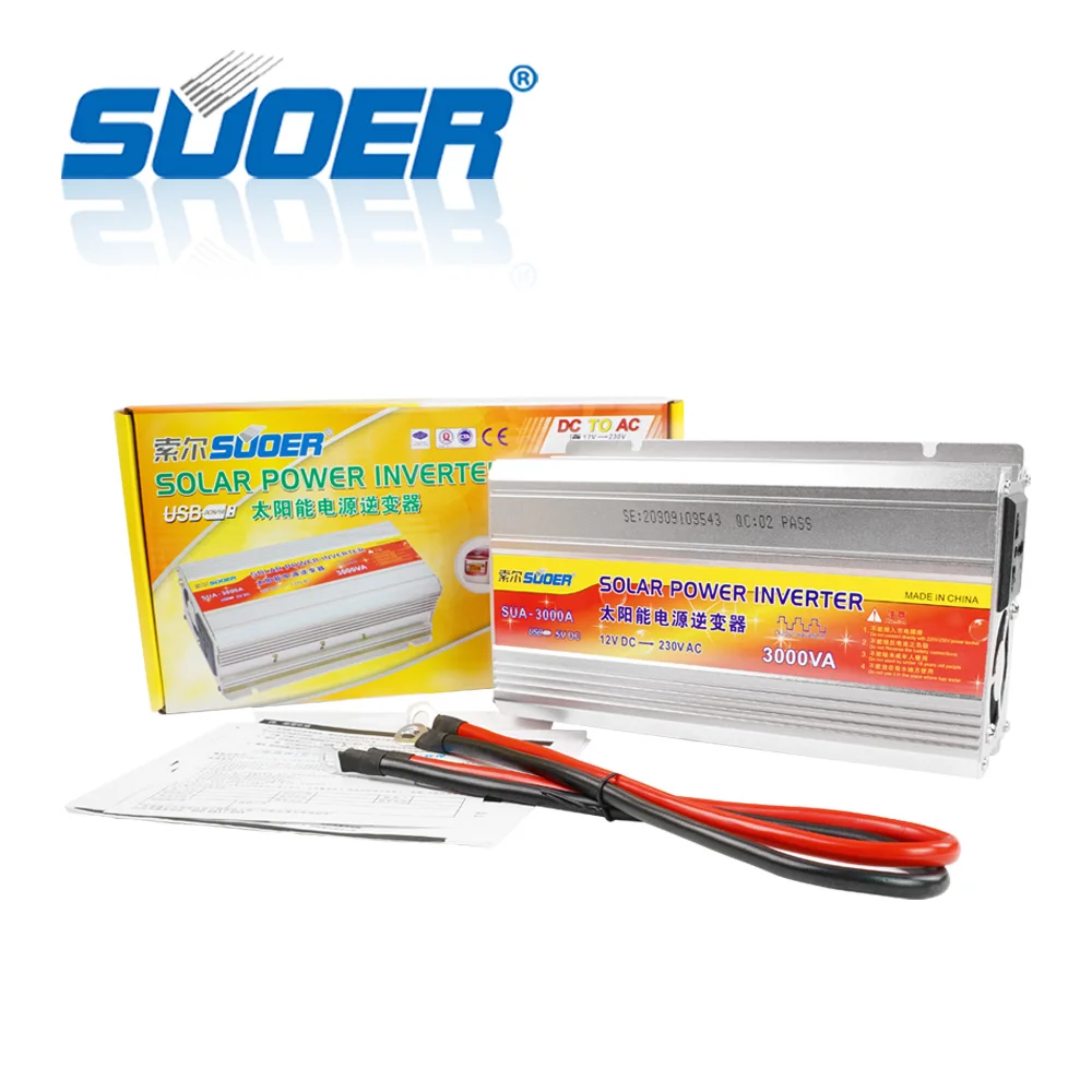  Suoer 3kVA 3000VA 12V 220V модифицированный синусоидальный инвертор солнечной