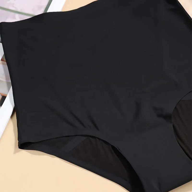 Ice Silk Menstruation Panty Absorbent Glued Sanitary Menstrual Underwear Women High Waist Menstrual Panties