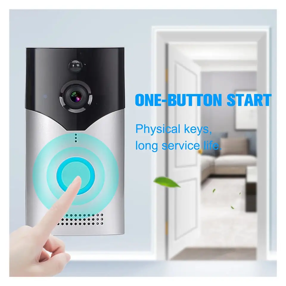 Smart Door Bell WIFI Camera Door Bell Built in Battery Wireless APP Control Vision Doorbell