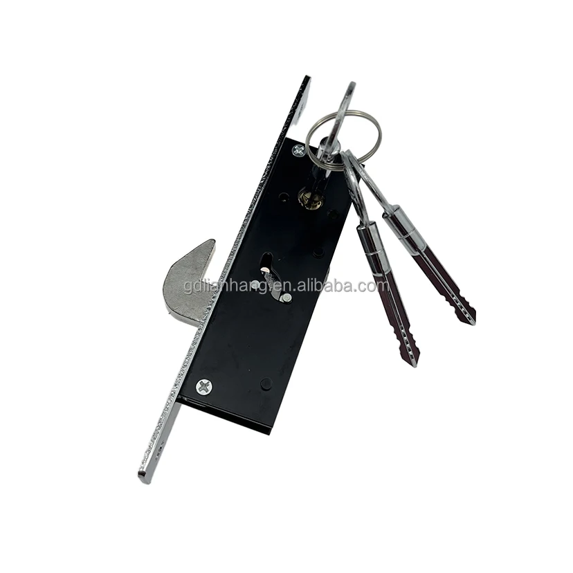 High Security Fireproof Mortise Lockset Magnetic Stainless Steel Sliding Glass Door Lock With Keys