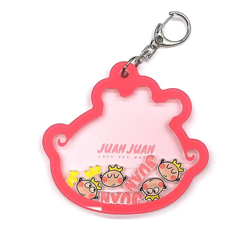 Clear acrylic charms custom keychain double sided machine recycled acrylic epoxy resin shaker
